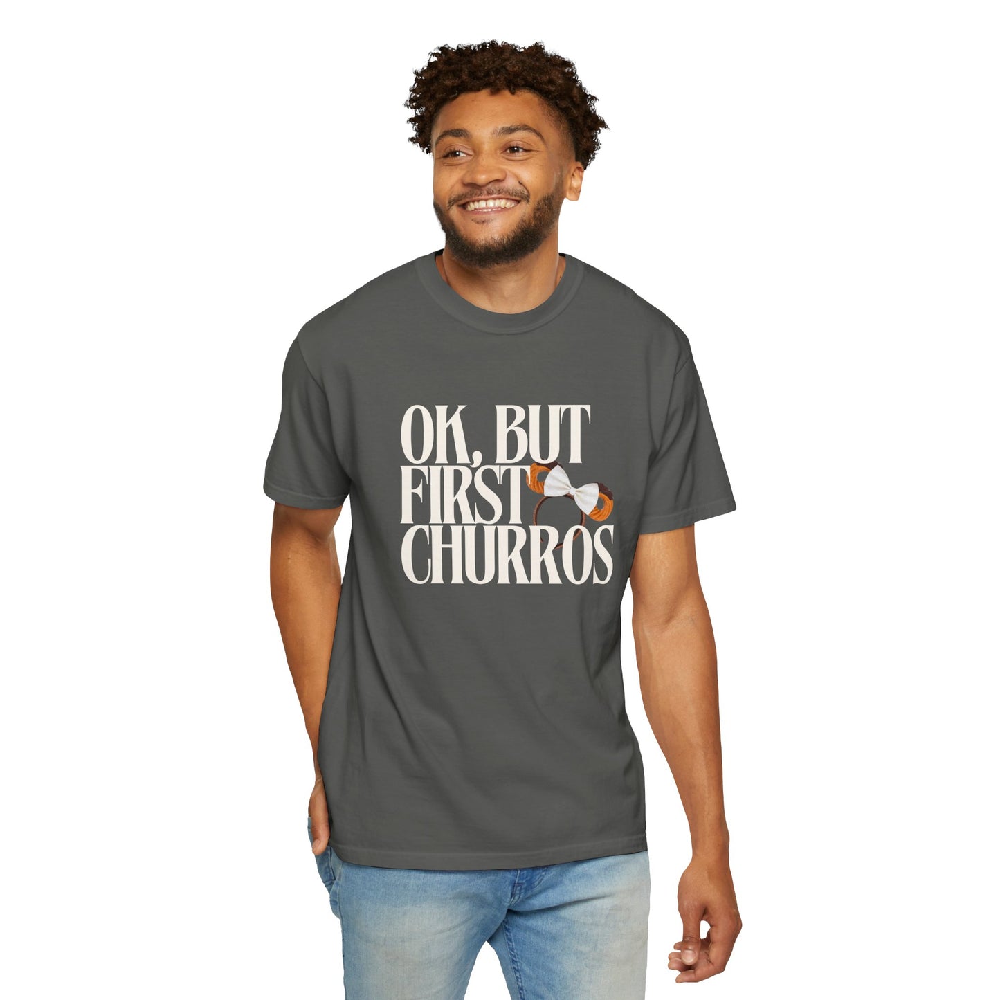 Disney Parks Garment-Dyed T-shirt - 'OK, But First Churros'
