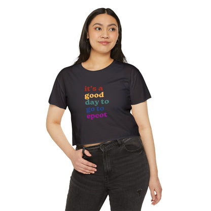 Crop Top, Epcot Inspired Festival Wear, Women's Disney Shirt, Subtle Disney Design, Good Day to go to Epcot, Epcot Theme Park Apparel