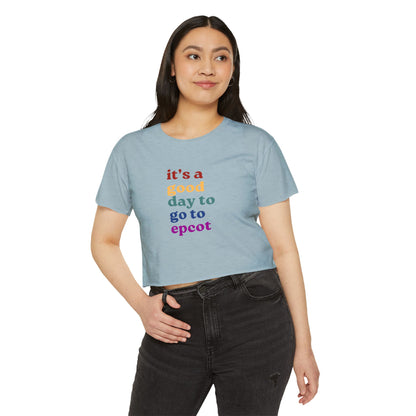 Crop Top, Epcot Inspired Festival Wear, Women's Disney Shirt, Subtle Disney Design, Good Day to go to Epcot, Epcot Theme Park Apparel